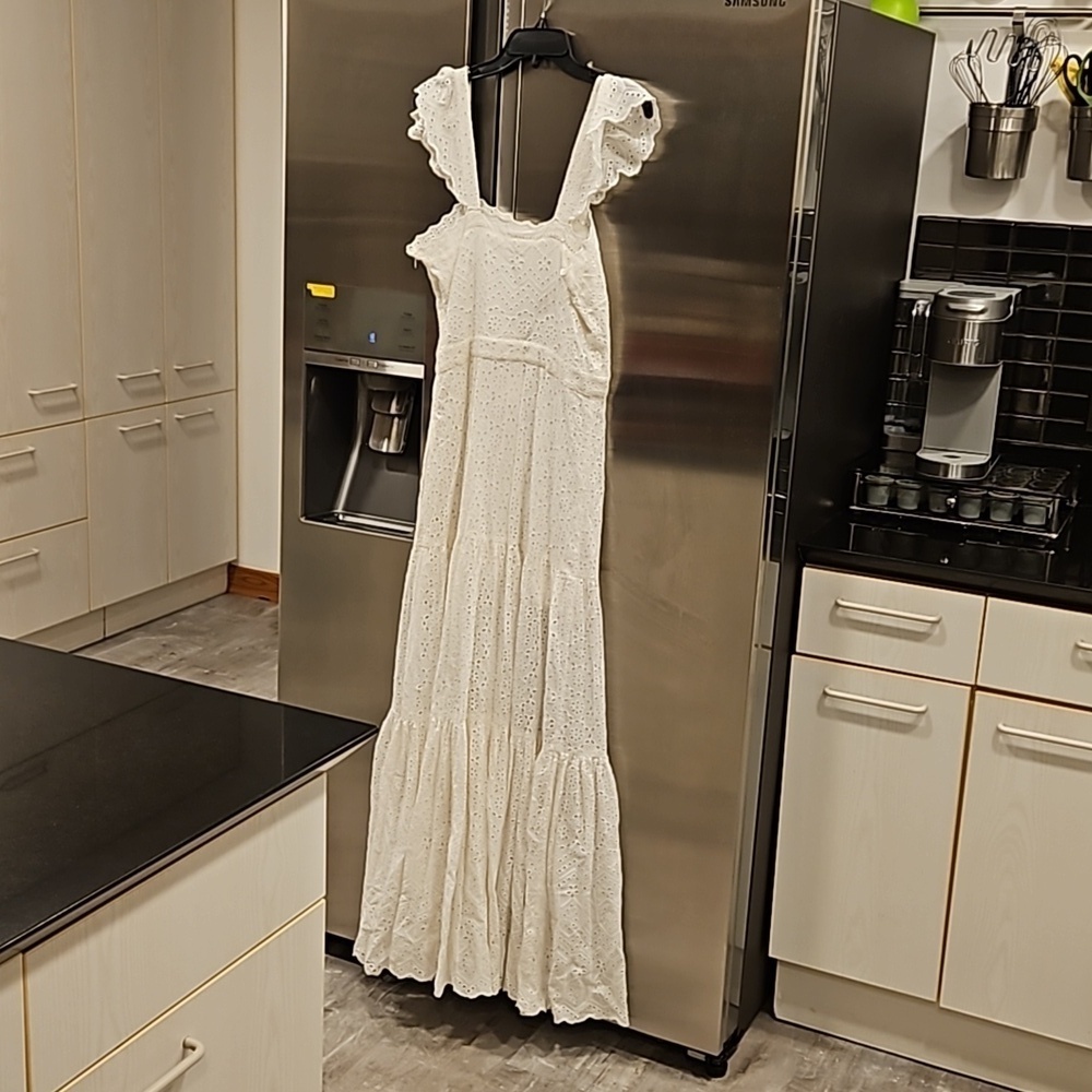 💕VERONICA BEARD💕 Aislin Broderie Anglaise Eyelet Cotton Maxi Dress White 6 NWT - Picture 12 of 16